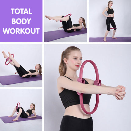 Powertrain Pilates Ring Band Yoga Home Workout Exercise Band Pink.