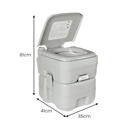 Wallaroo 20l Camping Portable Toilet Press Flush Pump.