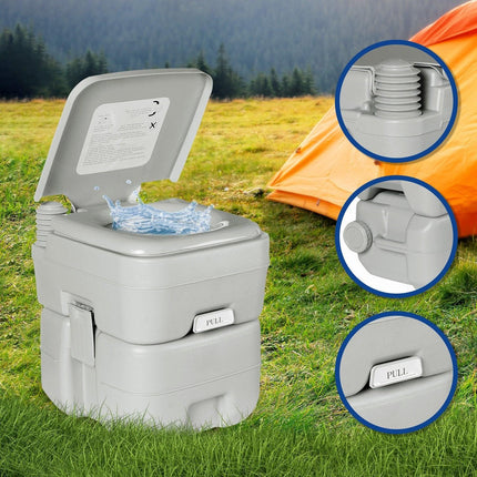 Wallaroo 20l Camping Portable Toilet Press Flush Pump.