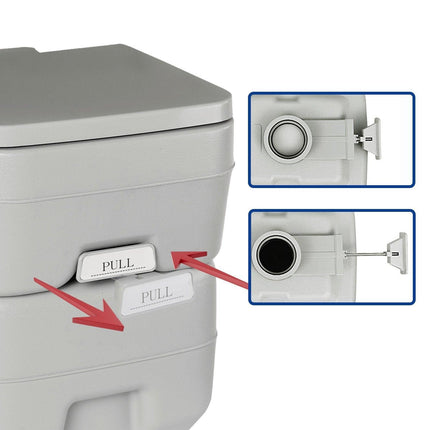 Wallaroo 20l Camping Portable Toilet Press Flush Pump.