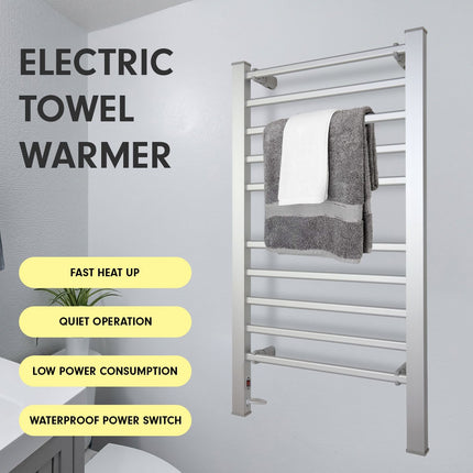 Pronti Heated Towel Rack Electric Bathroom Towel Rails Warmer Ev-160- Silver.
