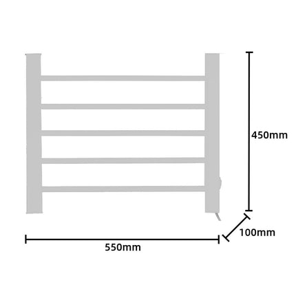 Pronti Heated Towel Rack Electric Bathroom Towel Rails Warmer Ev-90- Silver.