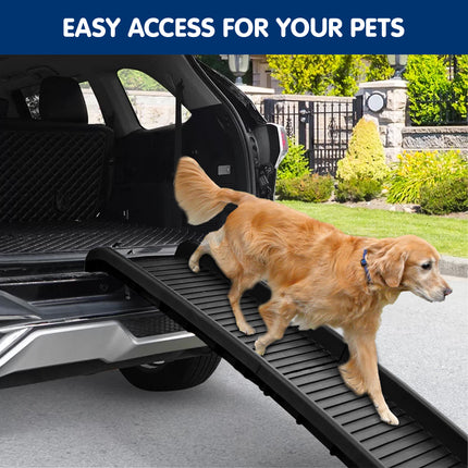 Furtastic Foldable Car Dog Ramp Vehicle Ladder Step Stairs - Black.