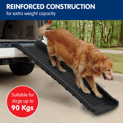 Furtastic Foldable Car Dog Ramp Vehicle Ladder Step Stairs - Black.