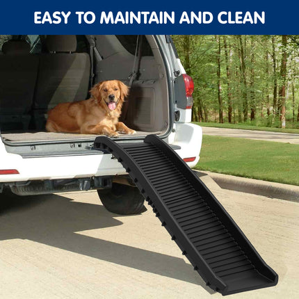Furtastic Foldable Car Dog Ramp Vehicle Ladder Step Stairs - Black.