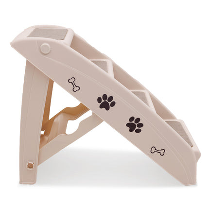 Furtastic Foldable Pet Stairs In White - 50cm Dog Ladder Cat Ramp.