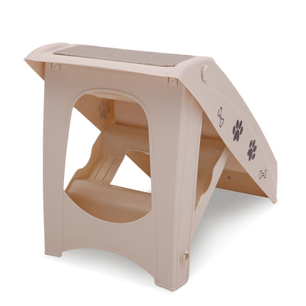 Furtastic Foldable Pet Stairs In White - 50cm Dog Ladder Cat Ramp.