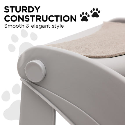 Furtastic Foldable Pet Stairs In Grey - 38cm Dog Ladder Cat Ramp.
