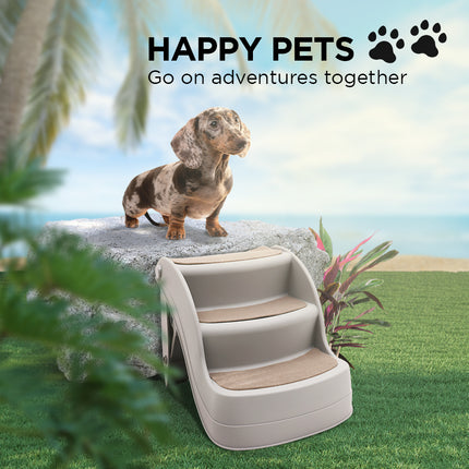 Furtastic Foldable Pet Stairs In Grey - 38cm Dog Ladder Cat Ramp.