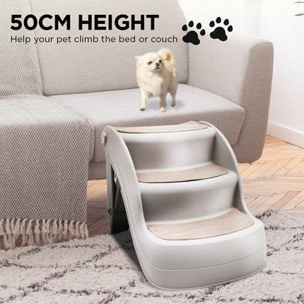Furtastic Foldable Pet Stairs In Grey - 38cm Dog Ladder Cat Ramp.
