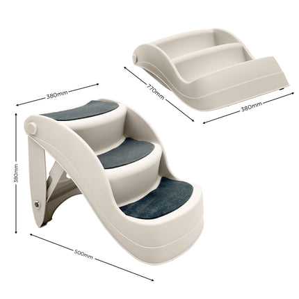 Furtastic 38cm Foldable Pet Stairs Ramp - White.
