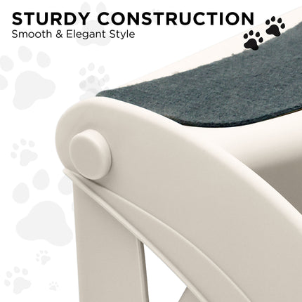Furtastic 38cm Foldable Pet Stairs Ramp - White.