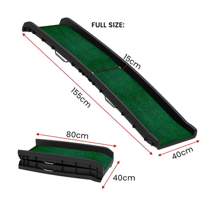 Furtastic Foldable Dog Ramp with Poly-Grass Grip Surface Non-Slip UV Protection.