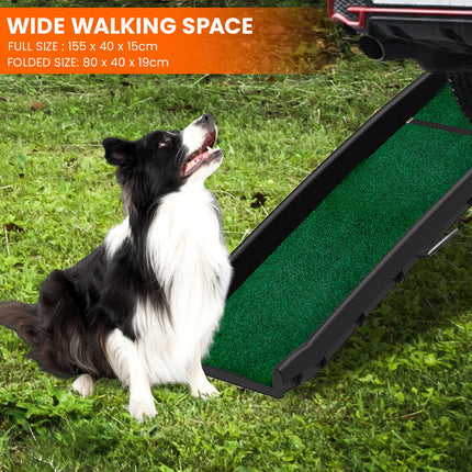 Furtastic Foldable Dog Ramp with Poly-Grass Grip Surface Non-Slip UV Protection.