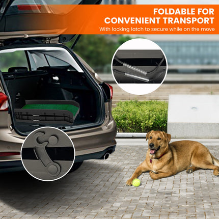 Furtastic Foldable Dog Ramp with Poly-Grass Grip Surface Non-Slip UV Protection.