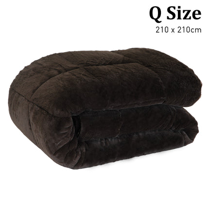 Laura Hill 600GSM Faux Mink Comforter Quilt Duvet Doona - Queen.