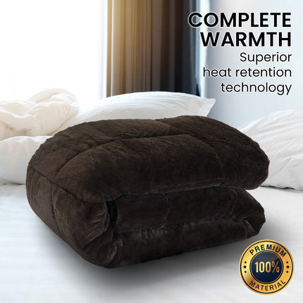 Laura Hill Faux Mink Comforter Quilt Doona Duvet 600GSM - Super King.