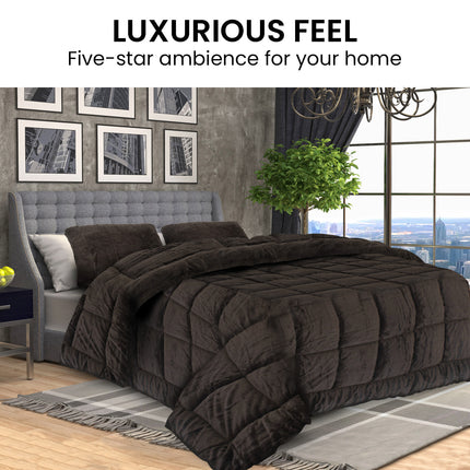Laura Hill Faux Mink Comforter Quilt Doona Duvet 600GSM - Super King.
