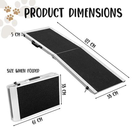 Klika Foldable Aluminium Dog Ramp - 122 x 38 cm.