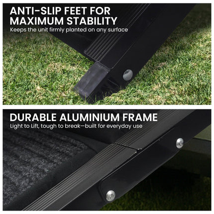 Furtastic Dog Ramp For Cars Pet Ramp For Puppy Medium Dogs Old Dogs & Cats Non-slip Felt Surface Aluminium Frame Folding Portable Safety Pet Stairs.
