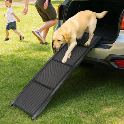 Furtastic Dog Ramp For Cars Pet Ramp For Puppy Medium Dogs Old Dogs & Cats Non-slip Felt Surface Aluminium Frame Folding Portable Safety Pet Stairs.