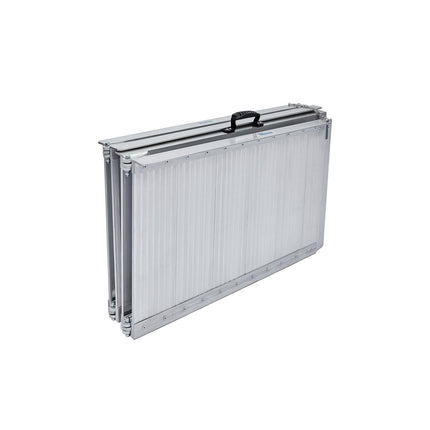 Kartrite 4ft Aluminium Foldable Wheelchair Ramp Non-Slip R02 Silver.