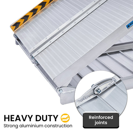 Kartrite 6ft Aluminium Foldable Wheelchair Ramp Non-Slip R02 Silver.
