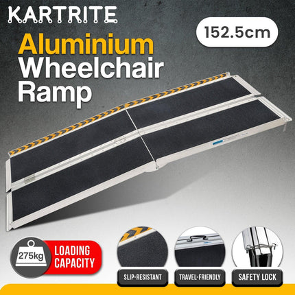 Kartrite Folding Aluminium Wheelchair Ramp 5FT Portable Mobility Access Ramp.