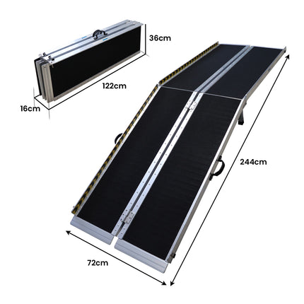 Kartrite Folding Aluminium Wheelchair Ramp 8FT Portable Mobility Access Ramp.