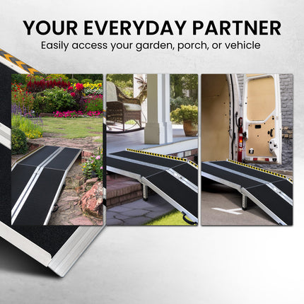 Kartrite Folding Aluminium Wheelchair Ramp 8FT Portable Mobility Access Ramp.