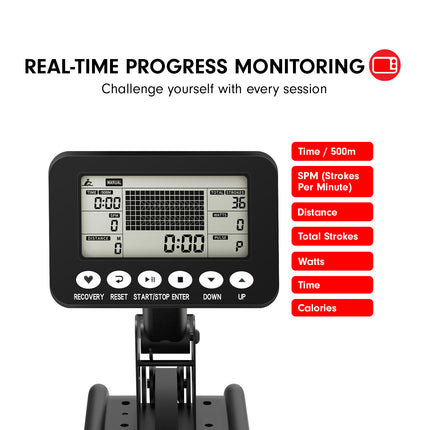 Powertrain 13L Water Resistance Rowing Machine Rower.
