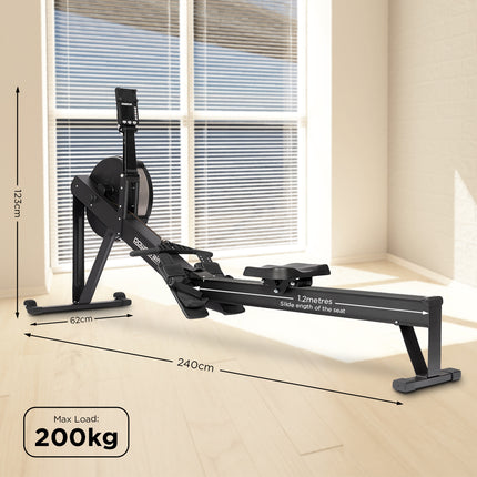 Powertrain Air Rowing Machine Resistance Rower for Home Gym Cardio.
