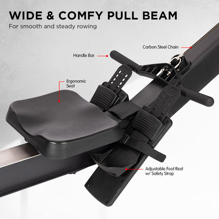 Powertrain Air Rowing Machine Resistance Rower for Home Gym Cardio.