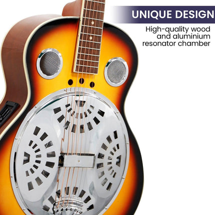 Karrera 40in Resonator Guitar - Sunburst.