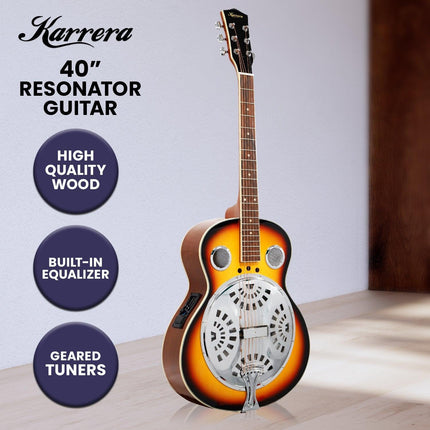 Karrera 40in Resonator Guitar - Sunburst.