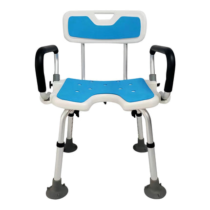 Orthonica Height Adjustable Aluminium Shower Chair With Adjustable Armrests.