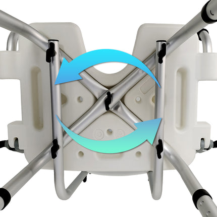 Orthonica Height Adjustable Aluminium Shower Chair With Adjustable Armrests.