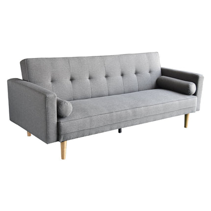Sarantino Madison Sofa Bed Lounge Couch Futon Furniture Home Light Grey Linen Suite.