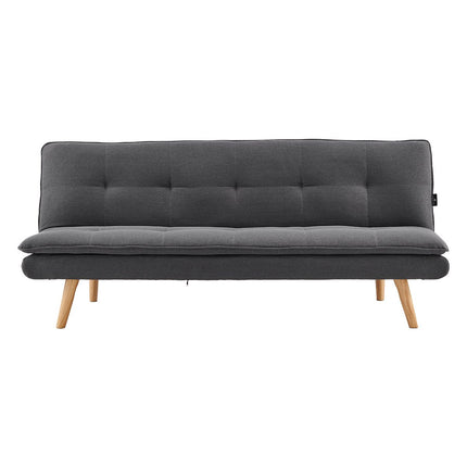 Sarantino 3 Seater Faux Velvet Sofa Bed Couch Furniture Light Grey.