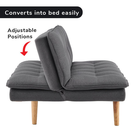 Sarantino 3 Seater Faux Velvet Sofa Bed Couch Furniture Light Grey.