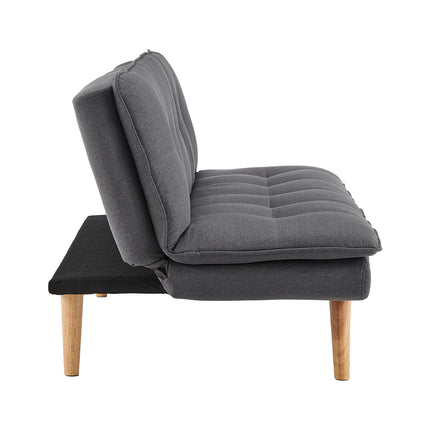 Sarantino 3 Seater Faux Velvet Sofa Bed Couch Furniture Light Grey.