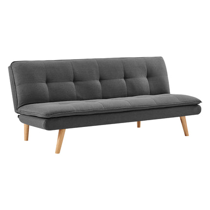 Sarantino 3 Seater Faux Velvet Sofa Bed Couch Furniture Light Grey.