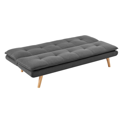 Sarantino 3 Seater Faux Velvet Sofa Bed Couch Furniture Light Grey.