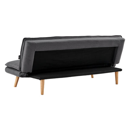 Sarantino 3 Seater Faux Velvet Sofa Bed Couch Furniture Light Grey.