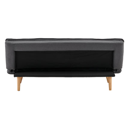 Sarantino 3 Seater Faux Velvet Sofa Bed Couch Furniture Light Grey.