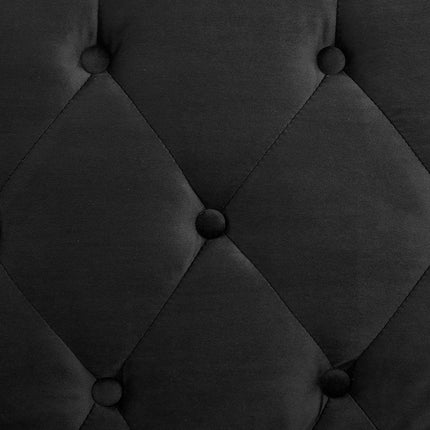 Sarantino Faux Velvet Tufted Sofa Bed Couch Futon - Black.