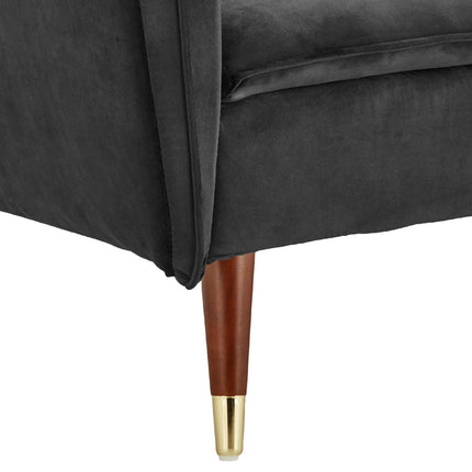 Sarantino Faux Velvet Tufted Sofa Bed Couch Futon - Black.