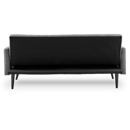 Sarantino Tufted Faux Linen 3-Seater Sofa Bed with Armrests - Light Grey.