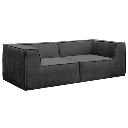 Sarantino Novi 3-Seater Modular Sofa with Ottoman in Black Non-Slip Bottom Lounge.