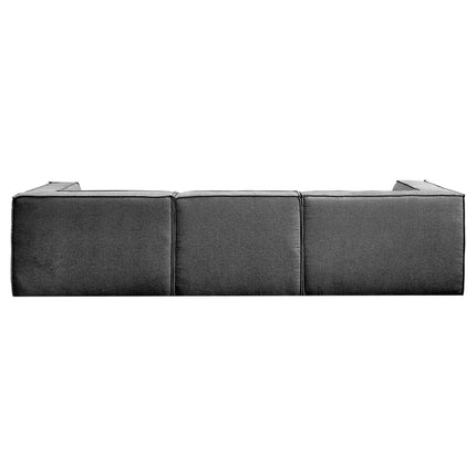 Sarantino Novi 3-Seater Modular Sofa with Ottoman in Black Non-Slip Bottom Lounge.